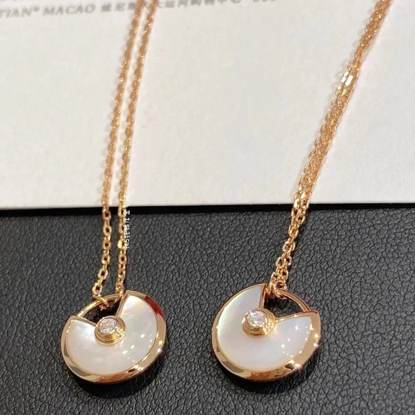 [BLUE TEARS]AMULETTE ROSE GOLD MOP NECKLACE