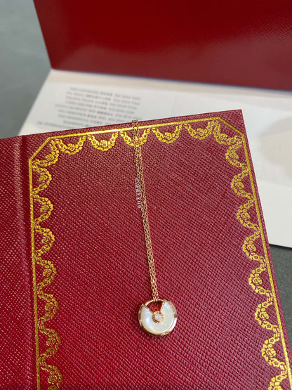 [BLUE TEARS]AMULETTE ROSE GOLD MOP NECKLACE