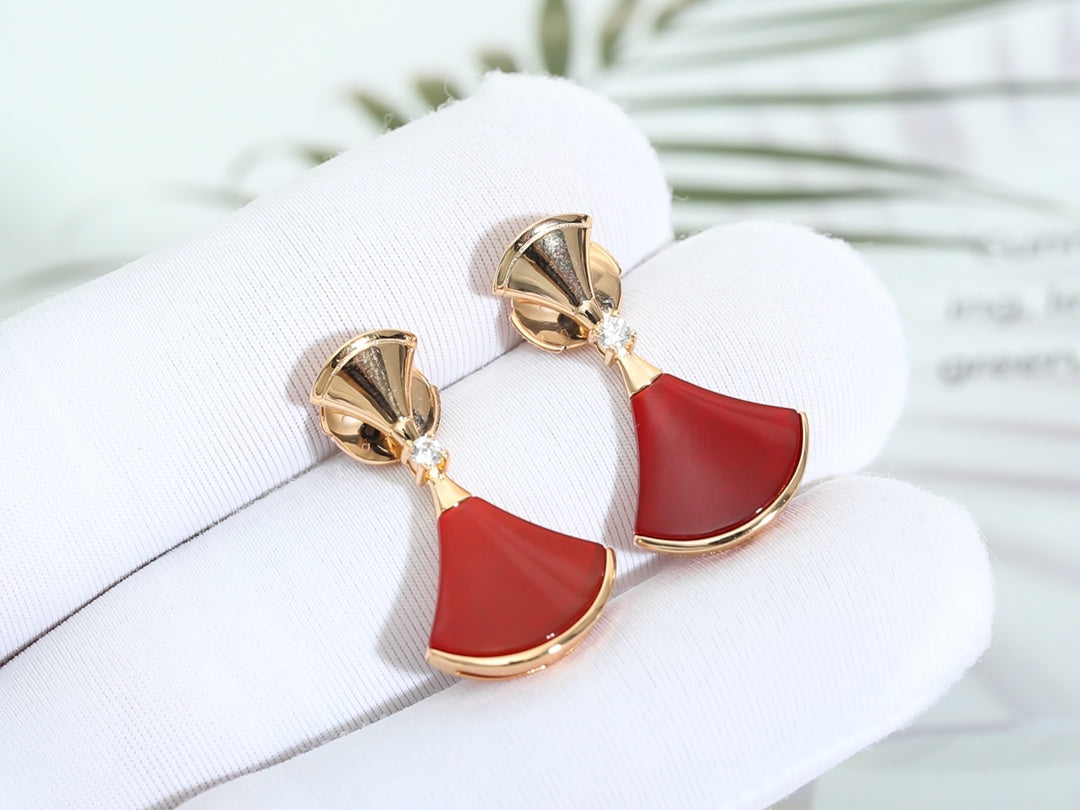 [BLUE TEARS]DREAM Carnelian PINK GOLD EARRINGS