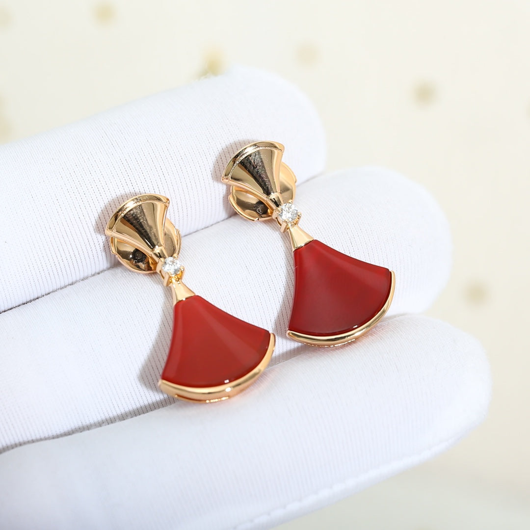 [BLUE TEARS]DREAM Carnelian PINK GOLD EARRINGS