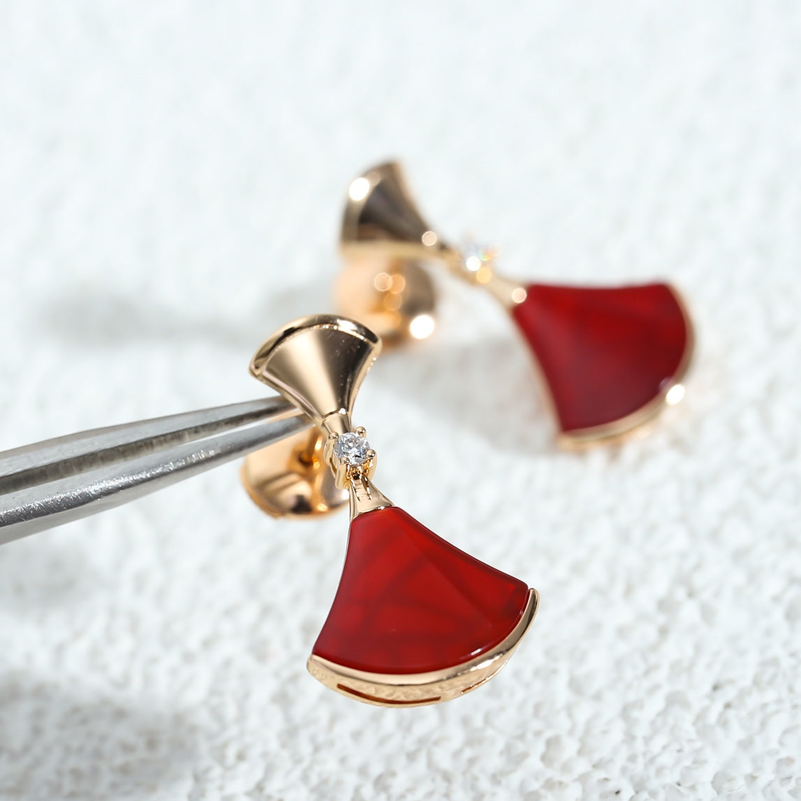 [BLUE TEARS]DREAM Carnelian PINK GOLD EARRINGS