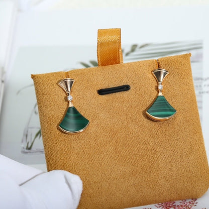 [BLUE TEARS]DREAM MALACHITE PINK GOLD EARRINGS