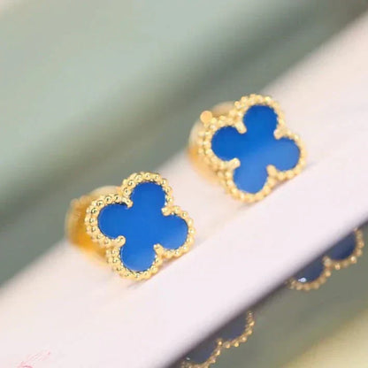 [BLUE TEARS]CLOVER MINI 9.5MM TURQUOISE EARRINGS