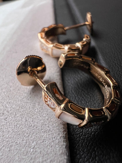 [BLUE TEARS]SERPENTI MOP PINK GOLD EARRINGS