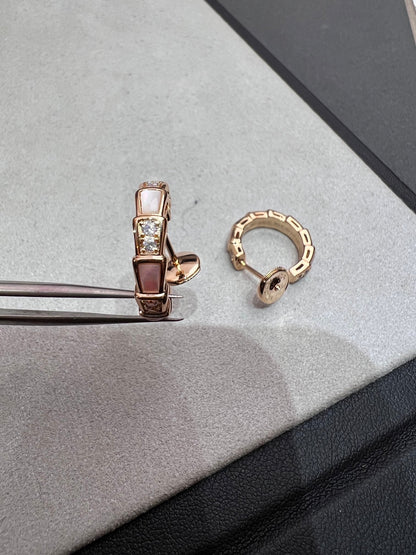 [BLUE TEARS]SERPENTI MOP PINK GOLD EARRINGS
