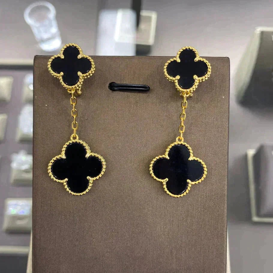 [BLUE TEARS]CLOVER 2 MOTIFS  EARRINGS (MULTIPLE CHOICESC