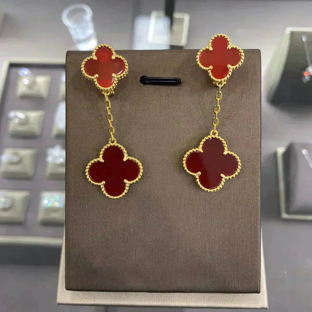 [BLUE TEARS]CLOVER 2 MOTIFS  EARRINGS (MULTIPLE CHOICESC