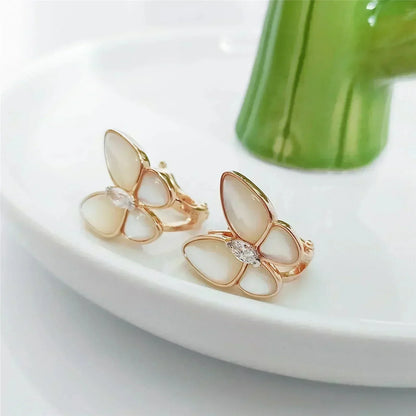 [BLUE TEARS]BUTTERFLY MOP DIAMOND EARRINGS