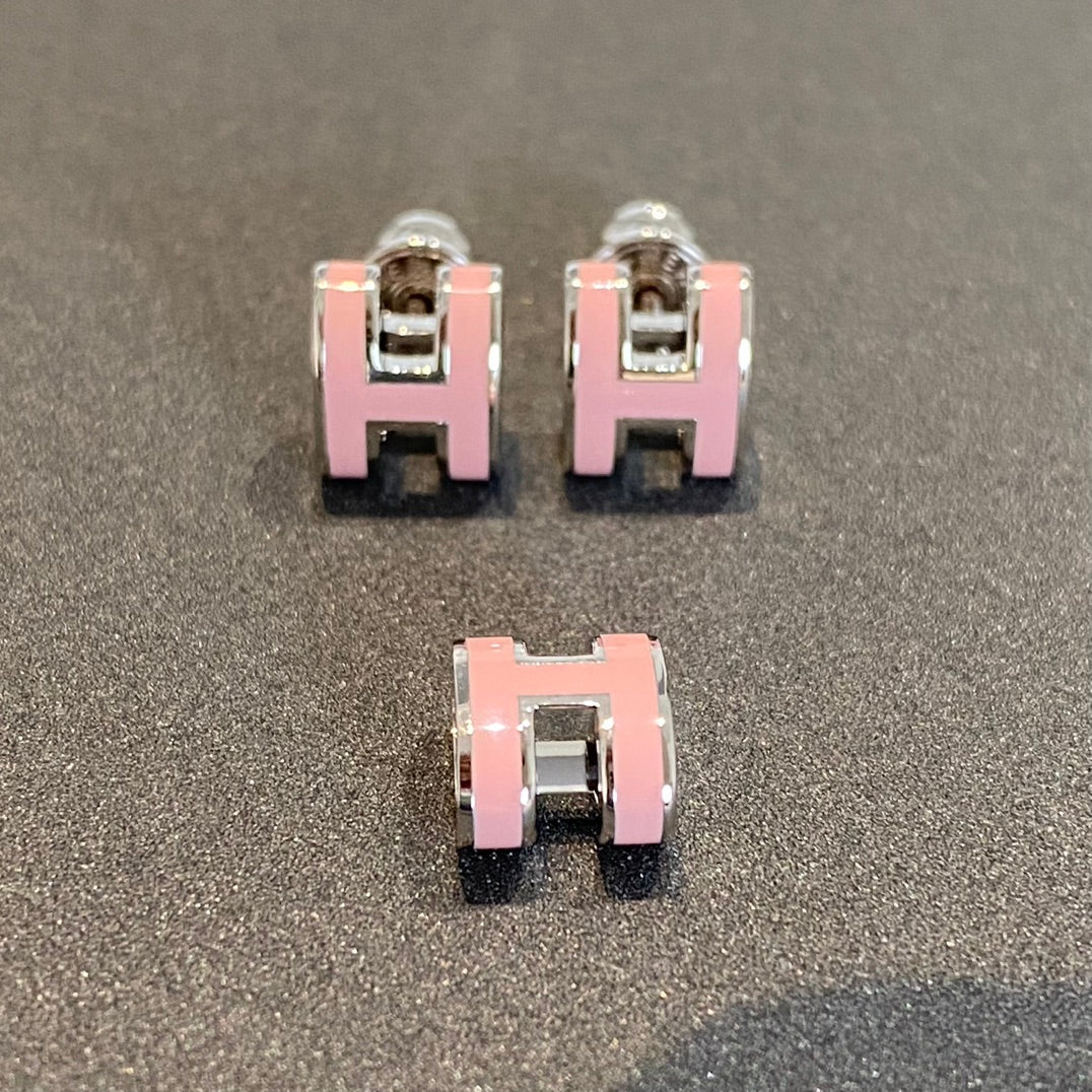 [BLUE TEARS]MINI POP H SILVER EARRINGS PINK