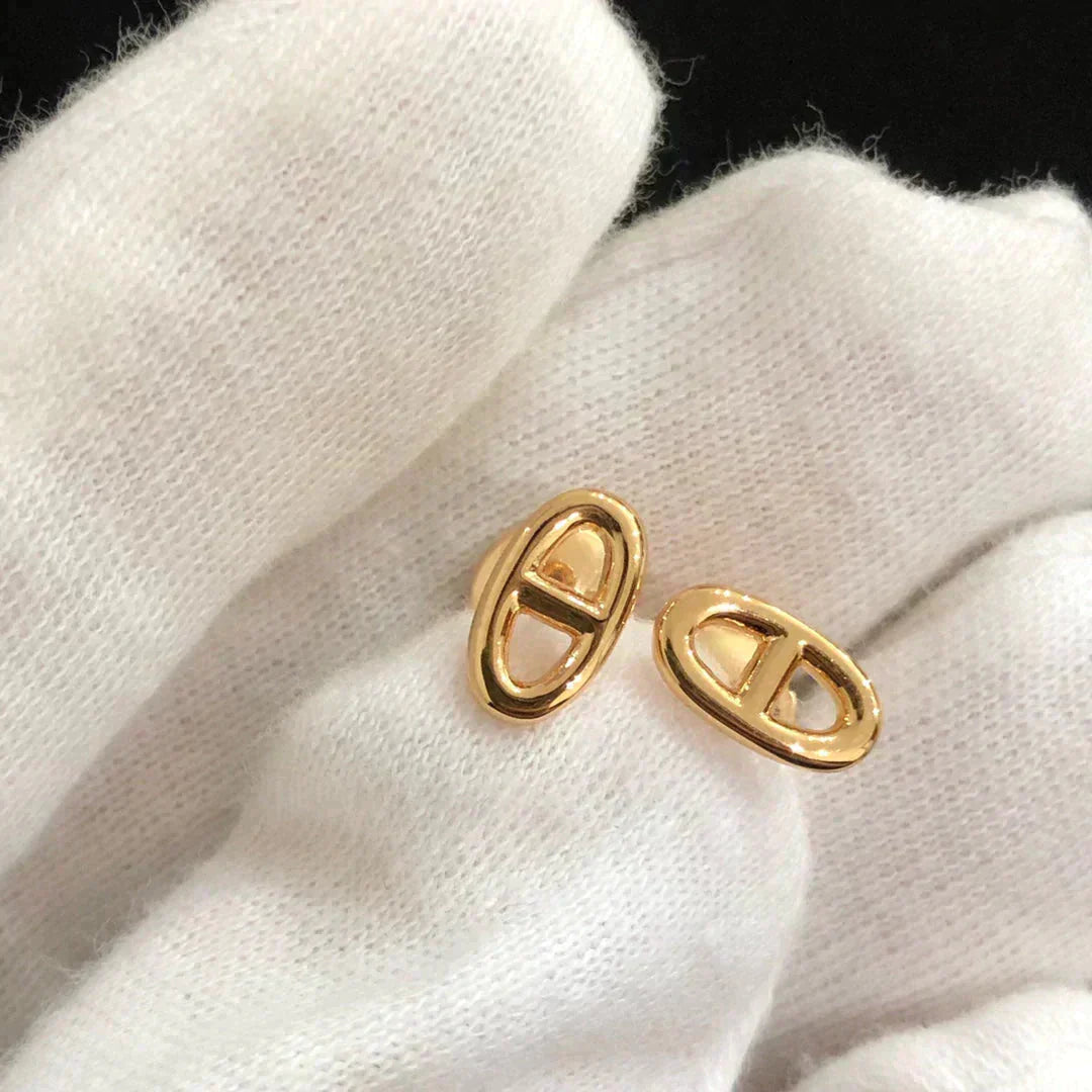[BLUE TEARS]CHAINE SMALL EARRINGS GOLD AND SILVER