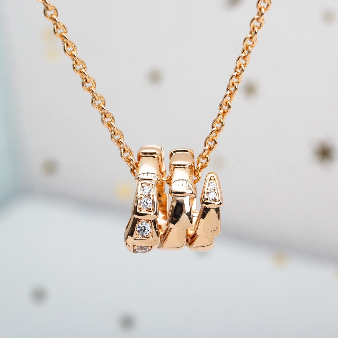[BLUE TEARS]SERPENTI PINK GOLD NECKLACE DIAMOND