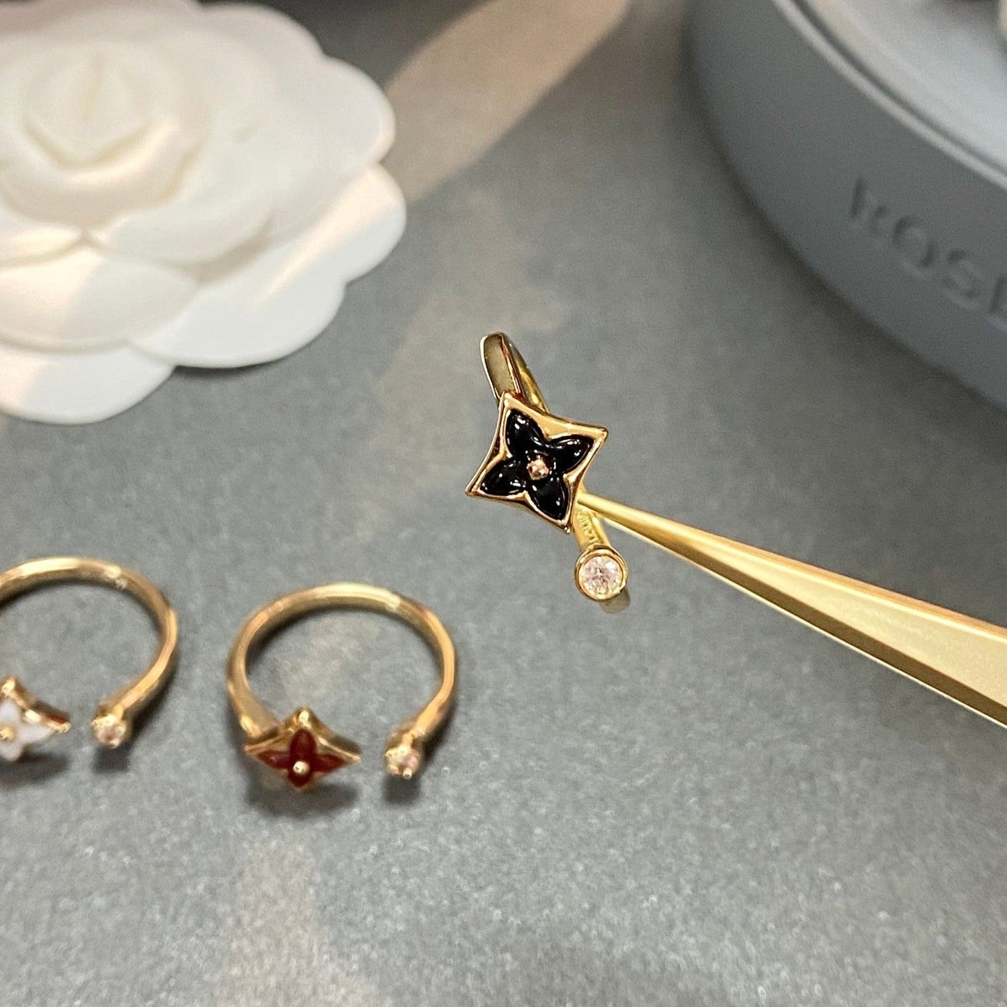 [BLUE TEARS]STAR 1 DIAMOND OPEN RING