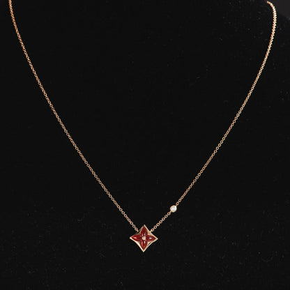 [BLUE TEARS]STAR NECKLACE PINK GOLD 1 DIAMOND
