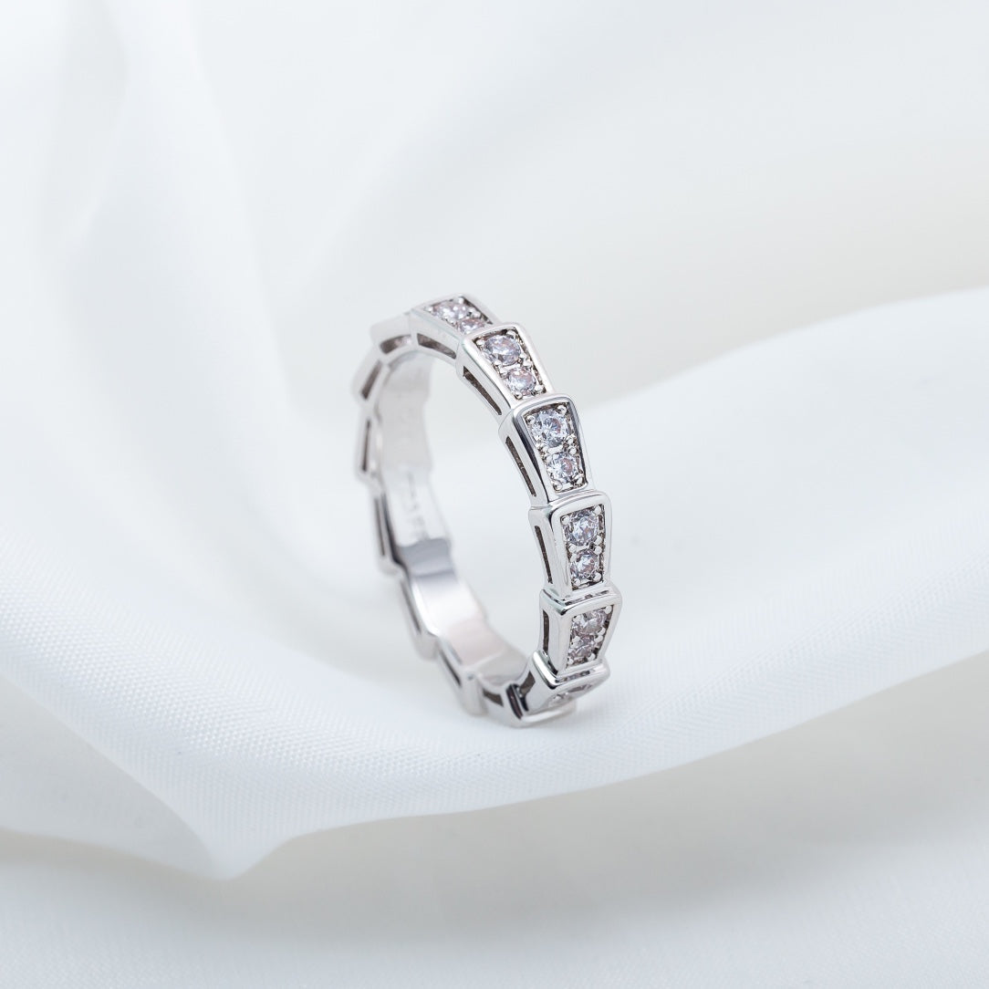 [BLUE TEARS]SERPENTI RING SILVER DIAMOND PAVED 3MM
