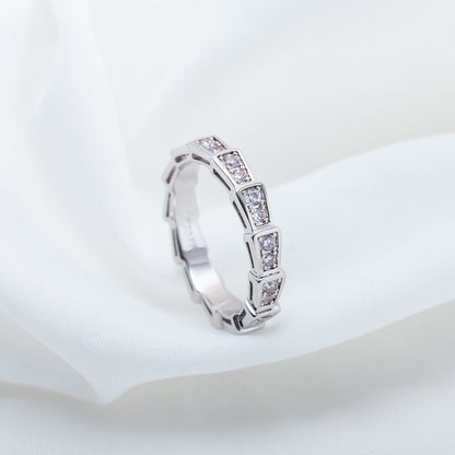[BLUE TEARS]SERPENTI RING SILVER DIAMOND PAVED 3MM