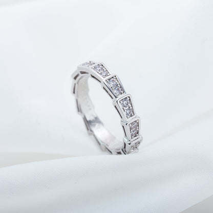[BLUE TEARS]SERPENTI RING SILVER DIAMOND PAVED 3MM