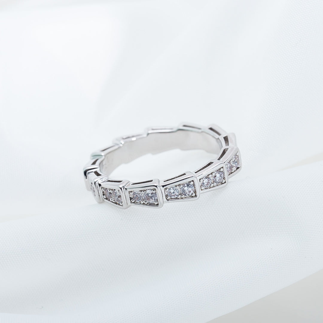 [BLUE TEARS]SERPENTI RING SILVER DIAMOND PAVED 3MM