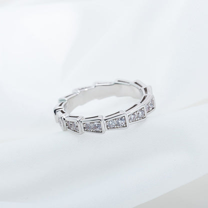 [BLUE TEARS]SERPENTI RING SILVER DIAMOND PAVED 3MM