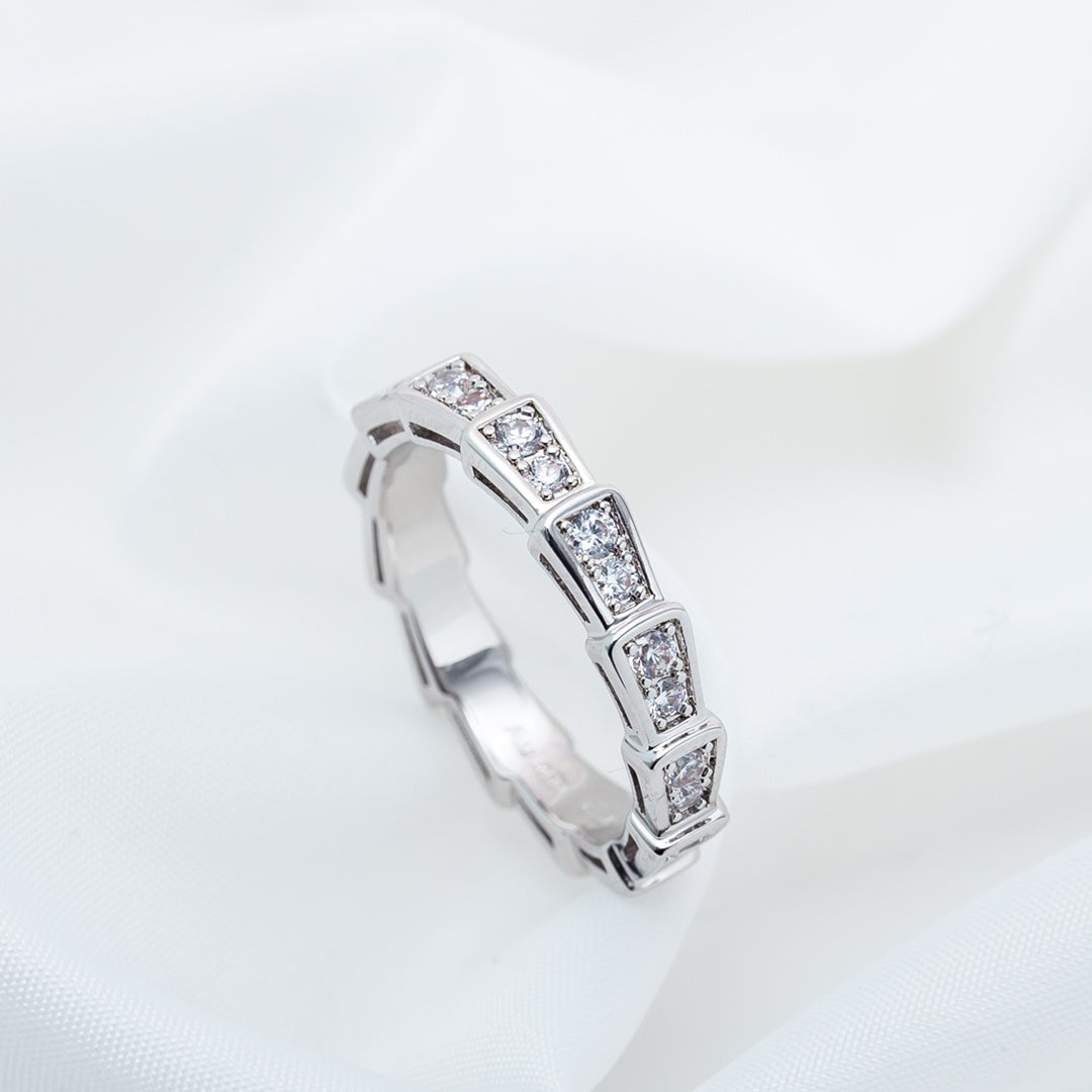 [BLUE TEARS]SERPENTI RING SILVER DIAMOND PAVED 3MM