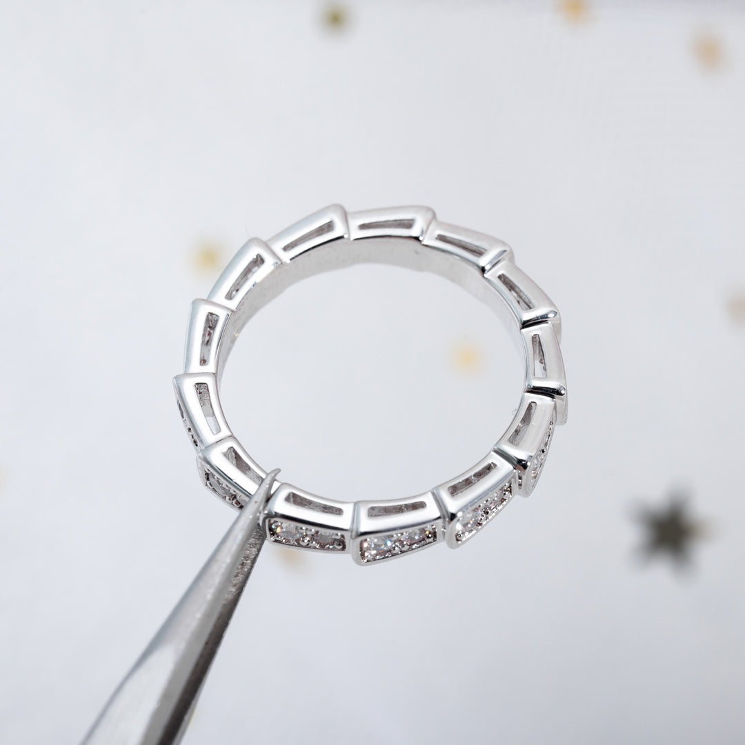 [BLUE TEARS]SERPENTI RING SILVER DIAMOND PAVED 3MM