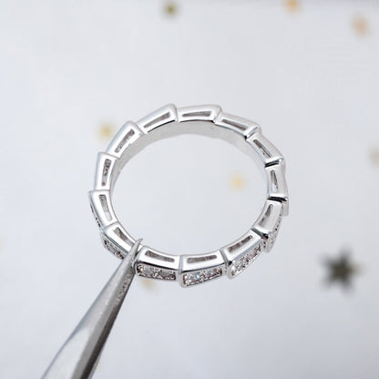 [BLUE TEARS]SERPENTI RING SILVER DIAMOND PAVED 3MM