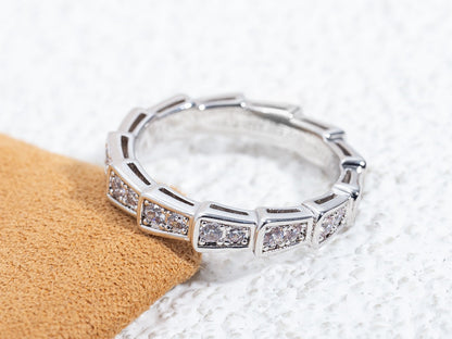 [BLUE TEARS]SERPENTI RING SILVER DIAMOND PAVED 3MM