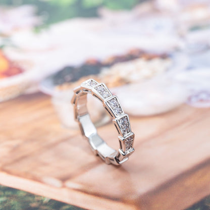 [BLUE TEARS]SERPENTI RING SILVER DIAMOND PAVED 3MM