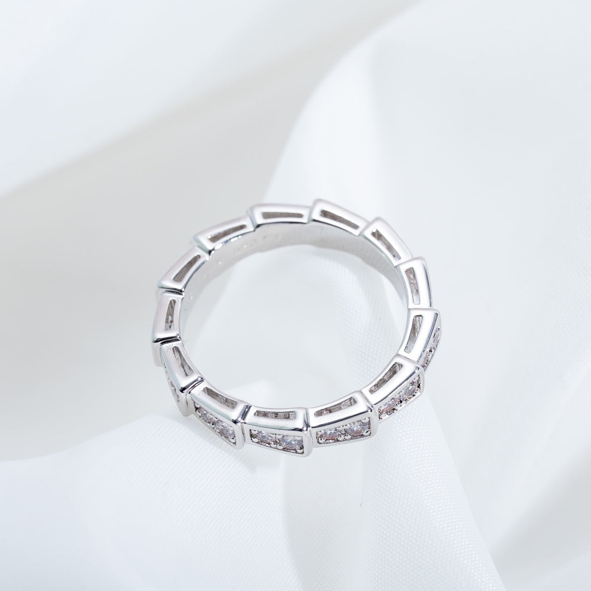 [BLUE TEARS]SERPENTI RING SILVER DIAMOND PAVED 3MM