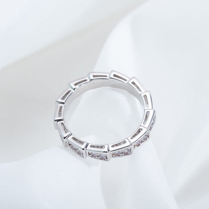 [BLUE TEARS]SERPENTI RING SILVER DIAMOND PAVED 3MM