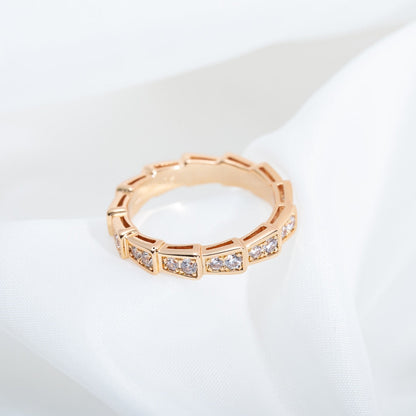 [BLUE TEARS]SERPENTI RING PINK GOLD DIAMOND PAVED 3MM