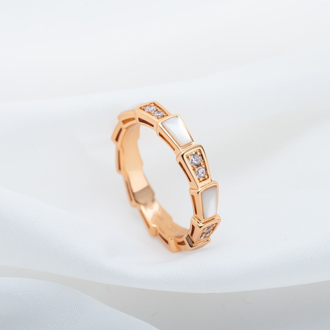 [BLUE TEARS]SERPENTI RING PINK GOLD DIAMOND MOP 3MM