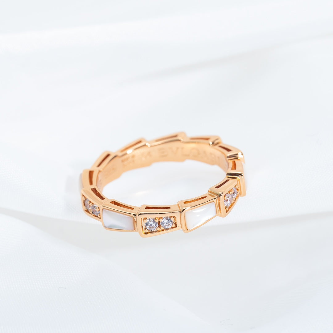 [BLUE TEARS]SERPENTI RING PINK GOLD DIAMOND MOP 3MM