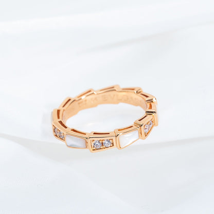 [BLUE TEARS]SERPENTI RING PINK GOLD DIAMOND MOP 3MM