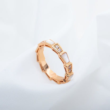 [BLUE TEARS]SERPENTI RING PINK GOLD DIAMOND MOP 3MM