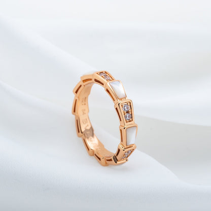 [BLUE TEARS]SERPENTI RING PINK GOLD DIAMOND MOP 3MM