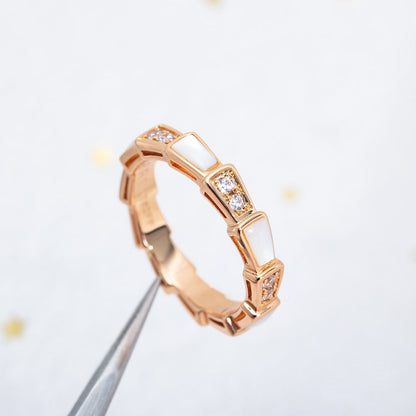 [BLUE TEARS]SERPENTI RING PINK GOLD DIAMOND MOP 3MM