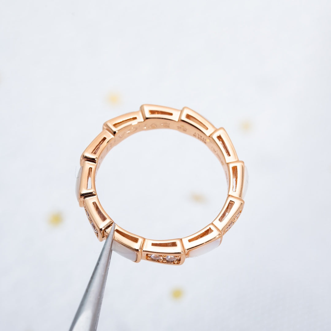 [BLUE TEARS]SERPENTI RING PINK GOLD DIAMOND MOP 3MM