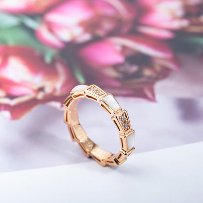 [BLUE TEARS]SERPENTI RING PINK GOLD DIAMOND MOP 3MM