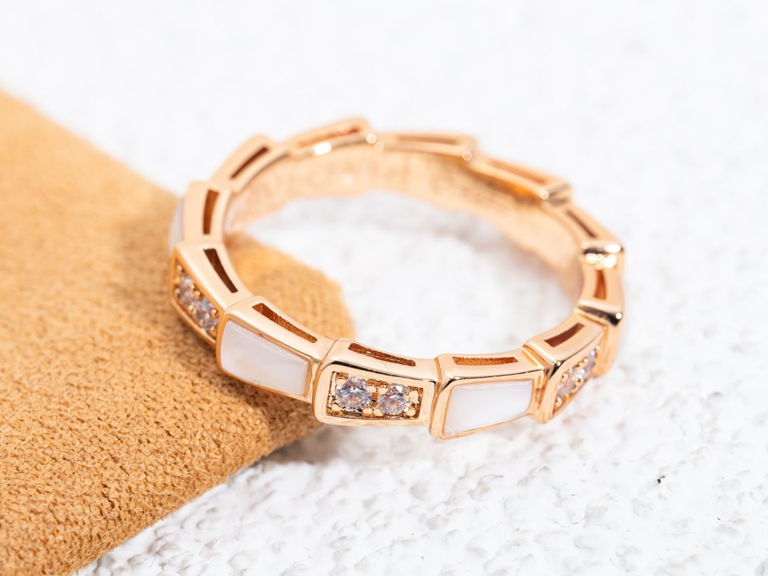 [BLUE TEARS]SERPENTI RING PINK GOLD DIAMOND MOP 3MM