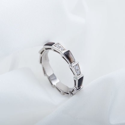 [BLUE TEARS]SERPENTI RING SILVER  DIAMOND BLACK MOP 3MM