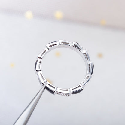 [BLUE TEARS]SERPENTI RING SILVER  DIAMOND BLACK MOP 3MM