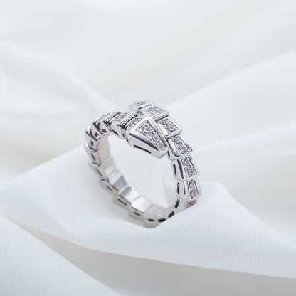 [BLUE TEARS]SERPENTI RING SILVER DIAMOND PAVED 4MM
