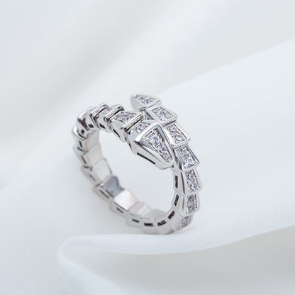 [BLUE TEARS]SERPENTI RING SILVER DIAMOND PAVED 4MM