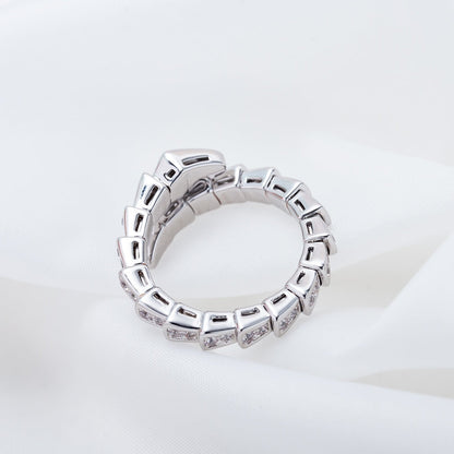 [BLUE TEARS]SERPENTI RING SILVER DIAMOND PAVED 4MM