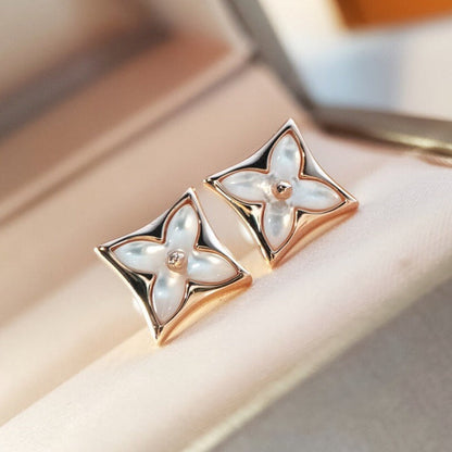 [BLUE TEARS]STAR MOP PINK GOLD EARRINGS