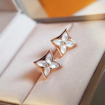 [BLUE TEARS]STAR MOP PINK GOLD EARRINGS