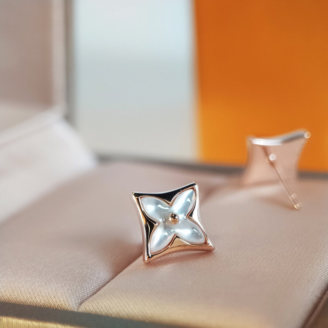 [BLUE TEARS]STAR MOP PINK GOLD EARRINGS