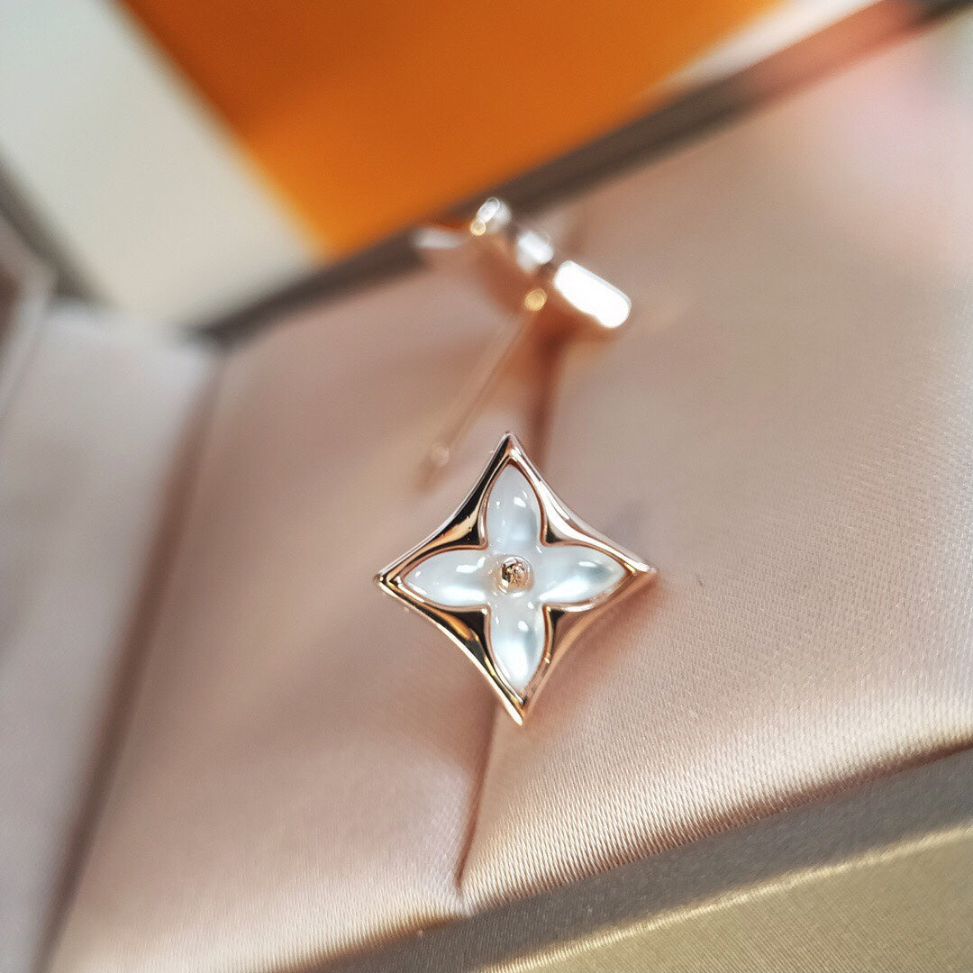 [BLUE TEARS]STAR MOP PINK GOLD EARRINGS