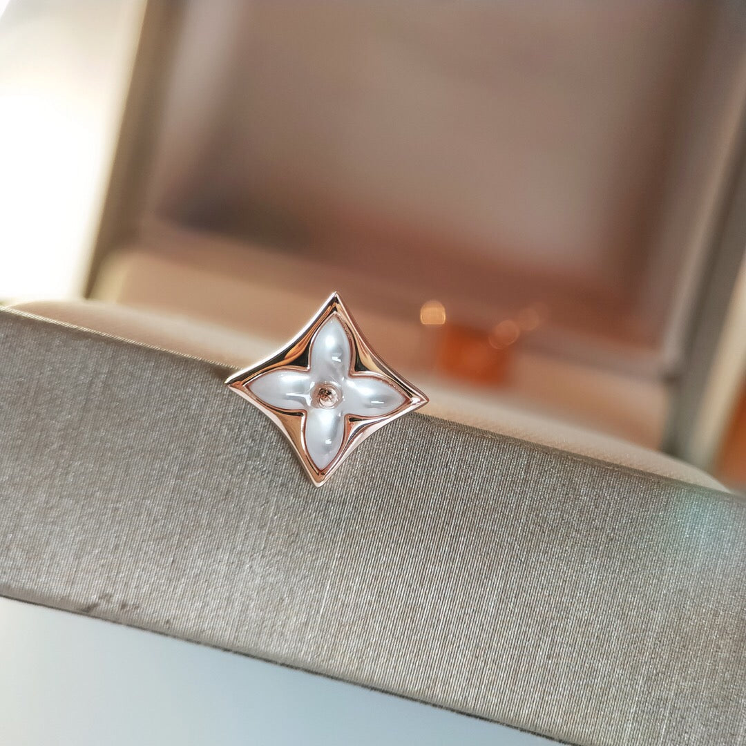 [BLUE TEARS]STAR MOP PINK GOLD EARRINGS