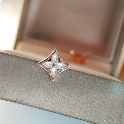 [BLUE TEARS]STAR MOP PINK GOLD EARRINGS